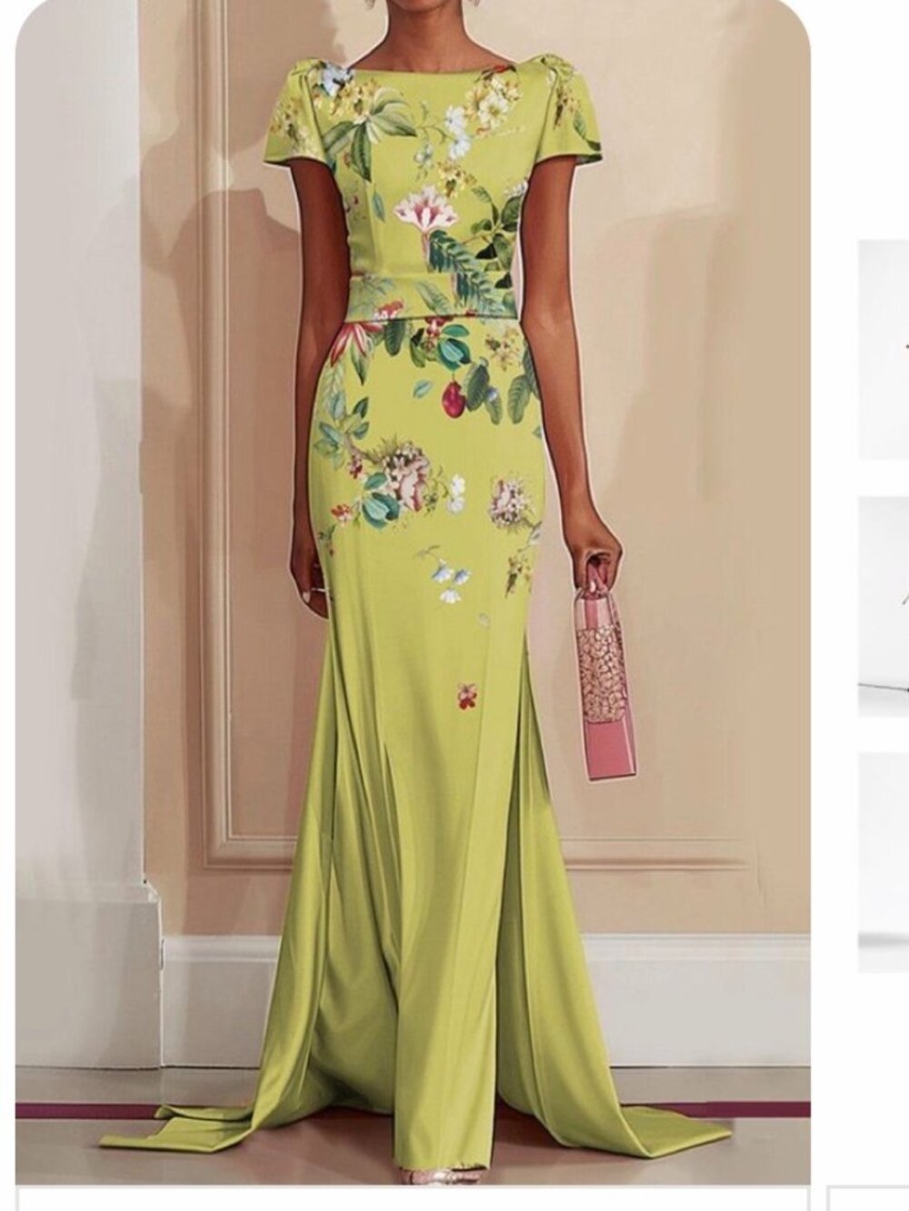 NWT Fehaute Floral Hummingbird Dress Yellow - Size 8